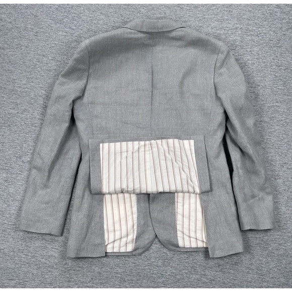 J.Crew Ludlow Blazer Mens 40R Gray Wool Linen Blend Slim Fit Lanificio Comero - Picture 3 of 13